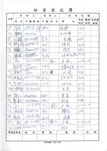 訪客紀錄