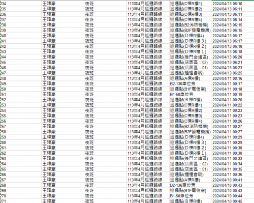 113.0401-30 夜間巡邏紀錄