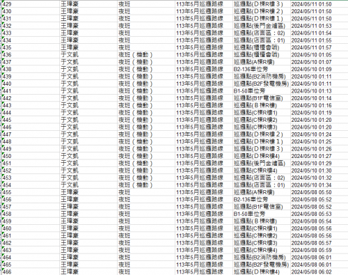 113.0501-31 夜間巡邏紀錄